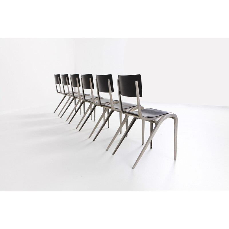 Ensemble de 6 chaises de salle à manger vintage de James Leonard pour Esavian