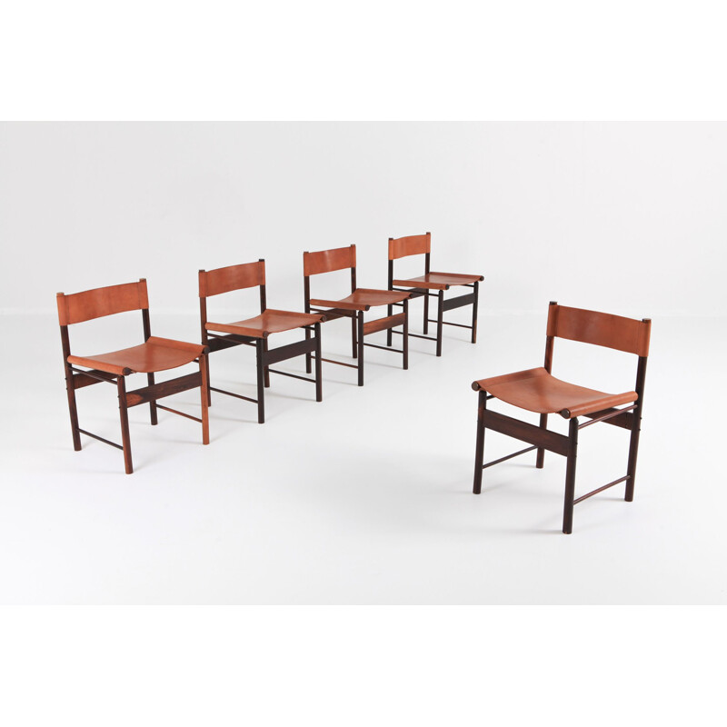 Set of 4 chairs vintage in jacaranda by Jorge Zalszupin 1955