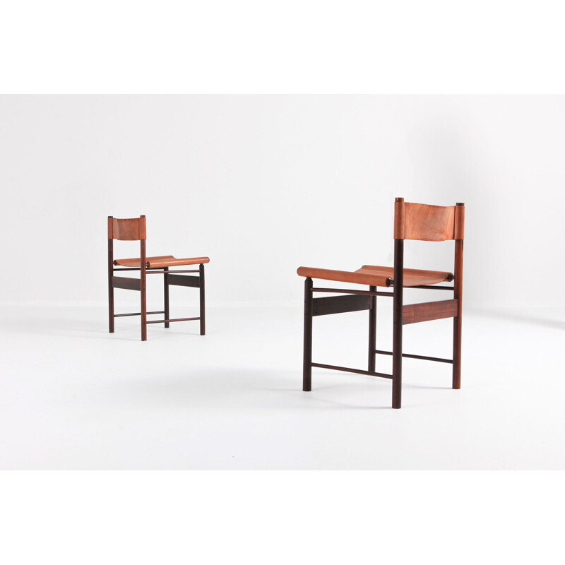 Set of 4 chairs vintage in jacaranda by Jorge Zalszupin 1955