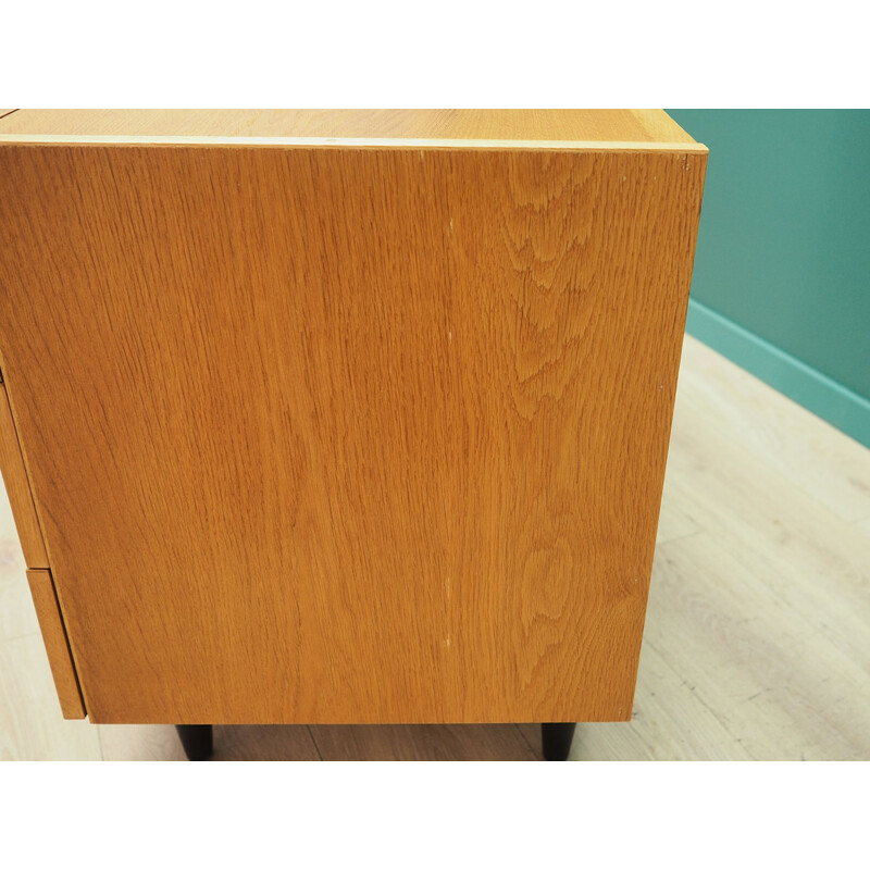 Vintage Danish ash veneer chest of drawers 1970 