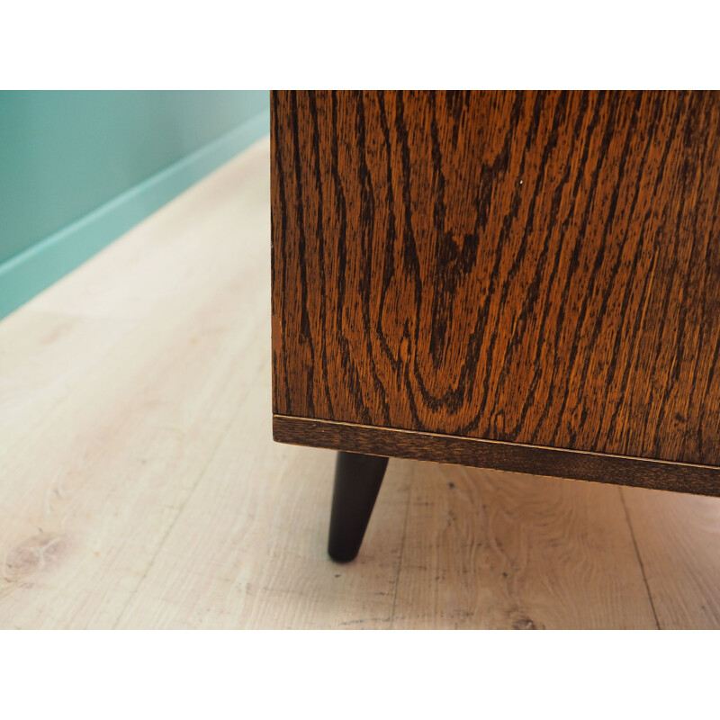 Vintage Danish oak veneer chest of drawers 1970