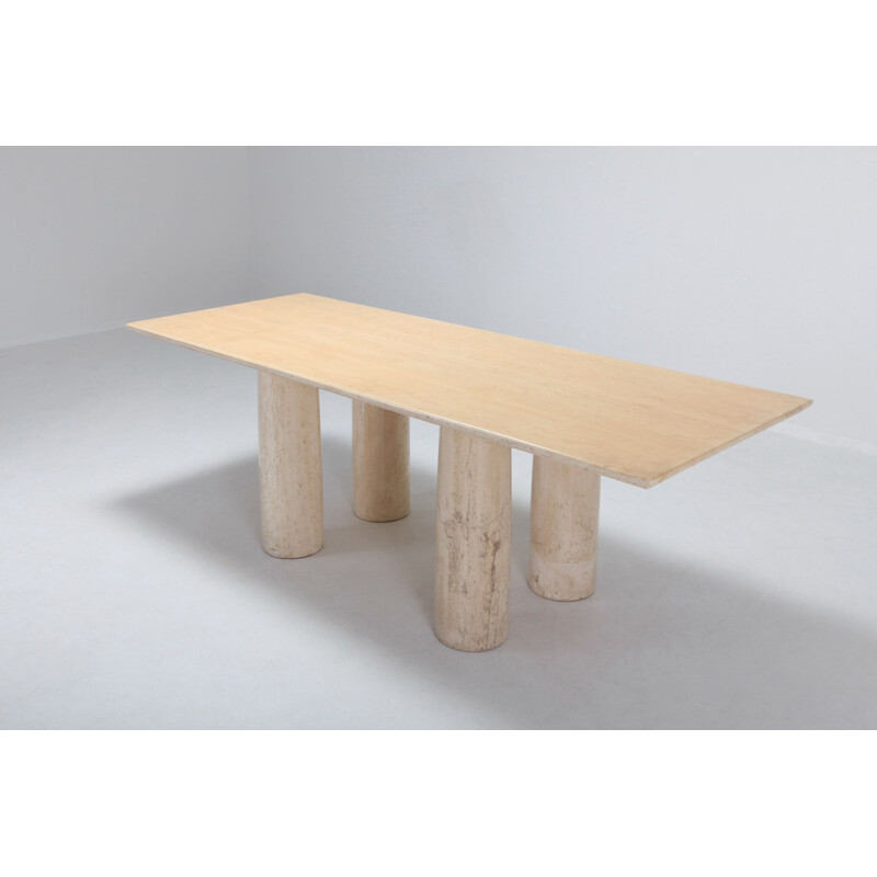 Vintage Dining table in travertine by Mario Bellini