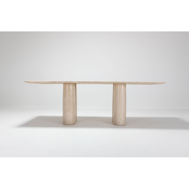 Vintage Dining table in travertine by Mario Bellini