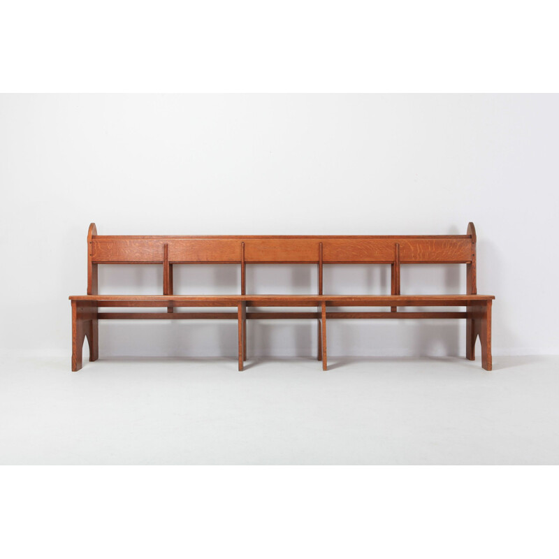 Vintage bench oakwood Art Deco Amsterdam