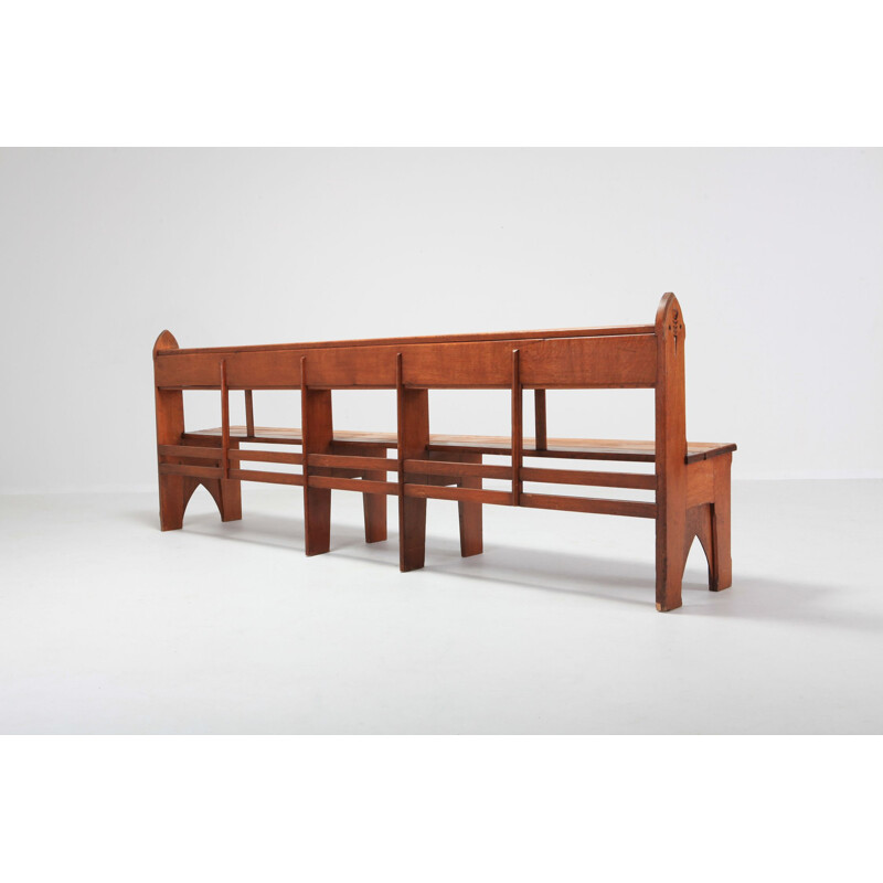 Vintage bench oakwood Art Deco Amsterdam