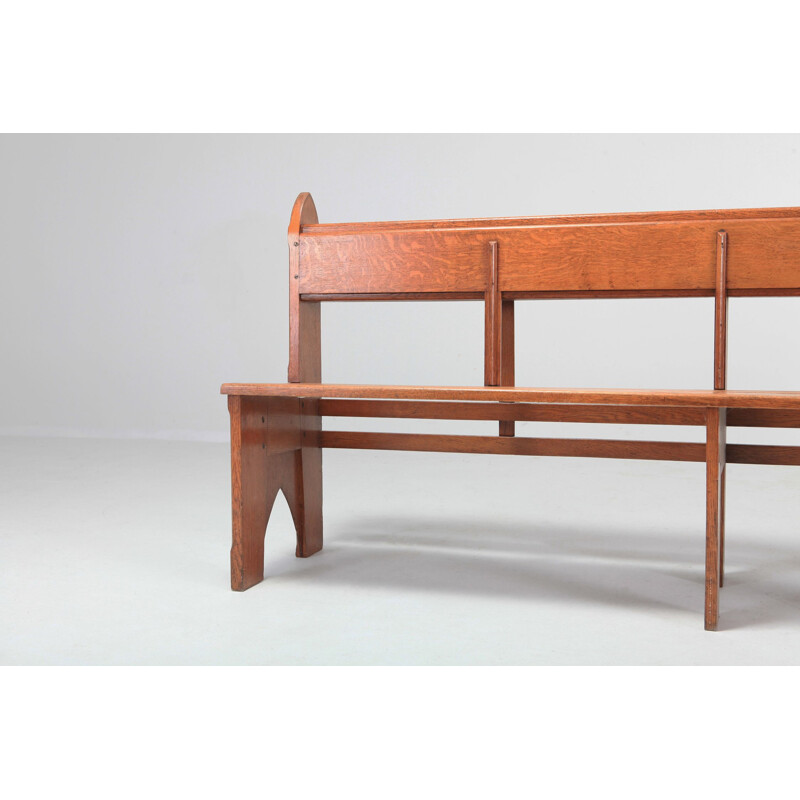 Vintage bench oakwood Art Deco Amsterdam