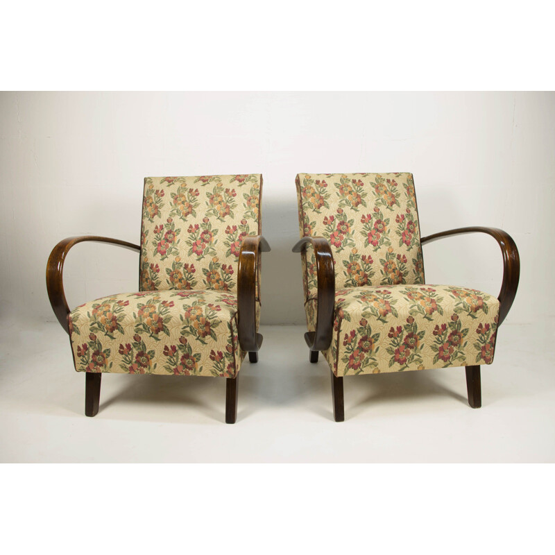 Paire de fauteuils vintage par Jindrich Halabala, 1940