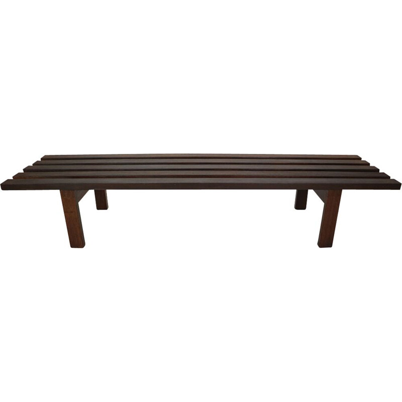 Wenge slat bench vintage Martin Visser for 't Spectrum Dutch 1961