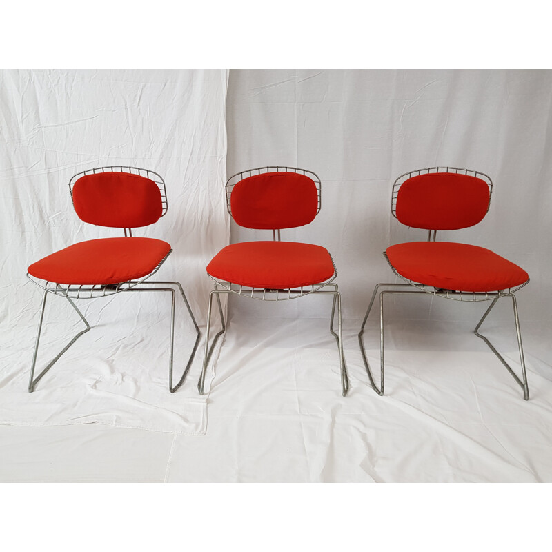 Lot of 3 Vintage Chairs Michel Cadestin and Georges Laurent Traineau or Beaubourg for Teda 1977