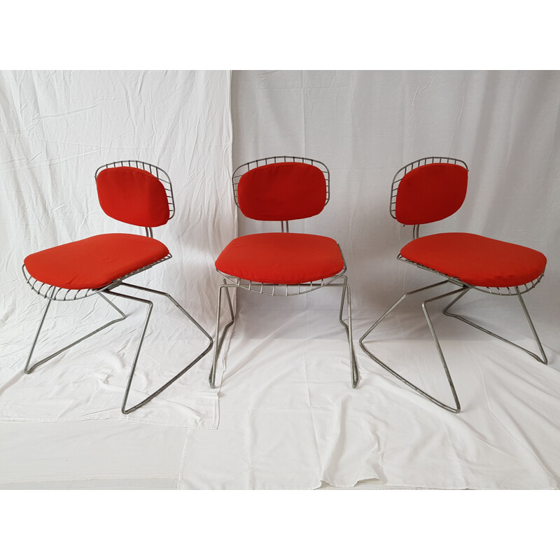 Lot of 3 Vintage Chairs Michel Cadestin and Georges Laurent Traineau or Beaubourg for Teda 1977