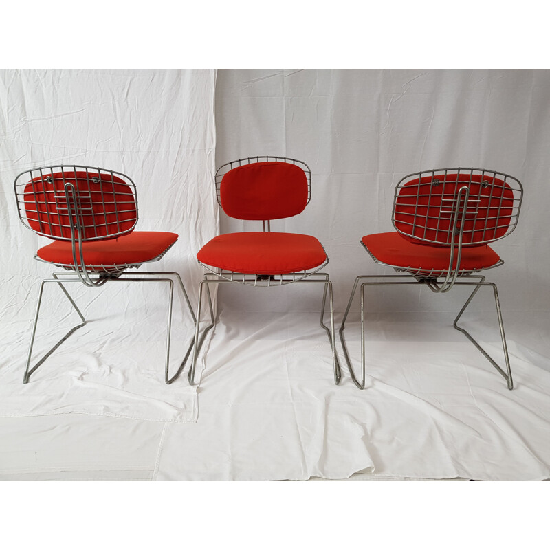 Lot of 3 Vintage Chairs Michel Cadestin and Georges Laurent Traineau or Beaubourg for Teda 1977