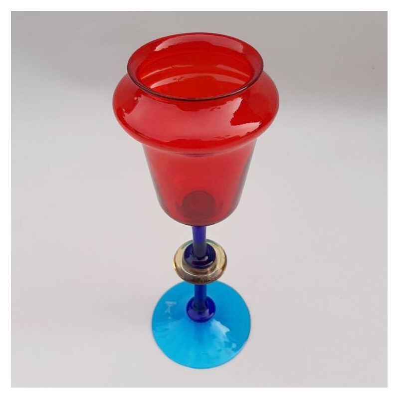 Verre 'Memphis' vintage par Ettore Sottsass pour Formia, 1985