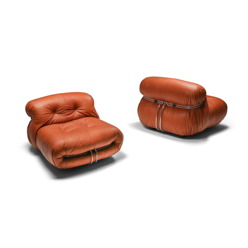 Pair of Lounge Chairs Cassina 'Soriana' by Afra and Tobia Scarpa 1970s