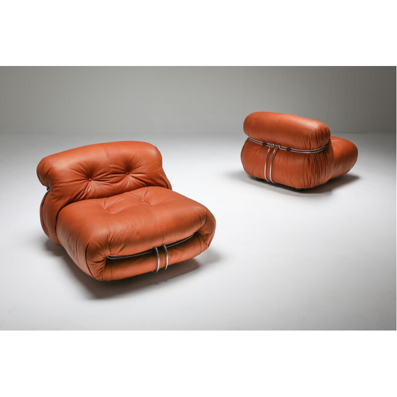 Pair of Lounge Chairs Cassina 'Soriana' by Afra and Tobia Scarpa 1970s