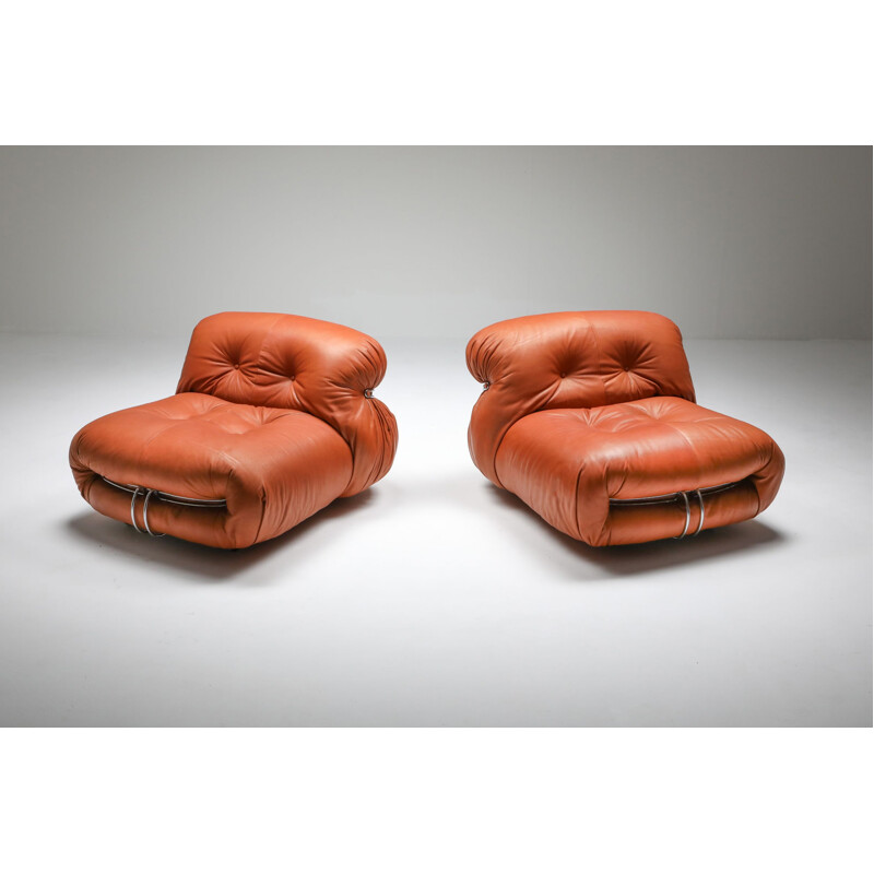 Pair of Lounge Chairs Cassina 'Soriana' by Afra and Tobia Scarpa 1970s