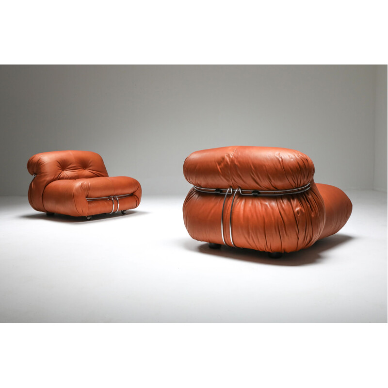 Pair of Lounge Chairs Cassina 'Soriana' by Afra and Tobia Scarpa 1970s