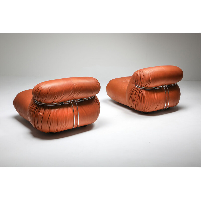 Pair of Lounge Chairs Cassina 'Soriana' by Afra and Tobia Scarpa 1970s