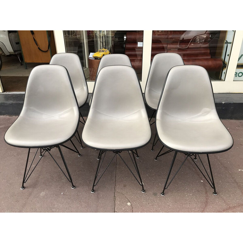 Lot de 6 chaises vintage DSW de Charles EAMES 1970