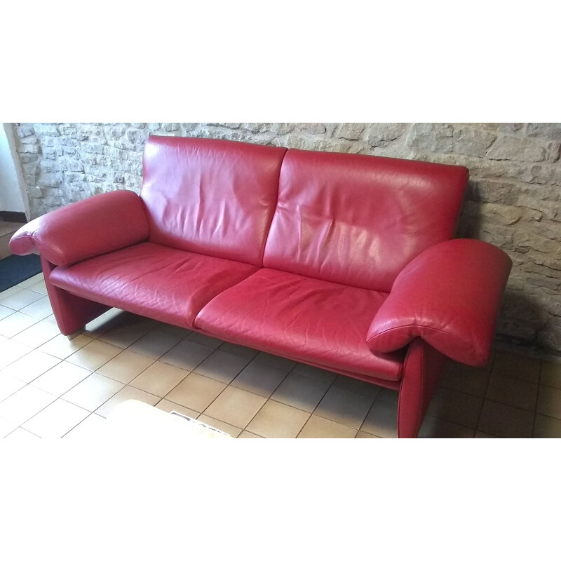 Vintage sofa DS1023 red De Sede 2000