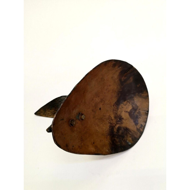 Handmade Patinated vintage Copper Fish Sculpture, 1970s
