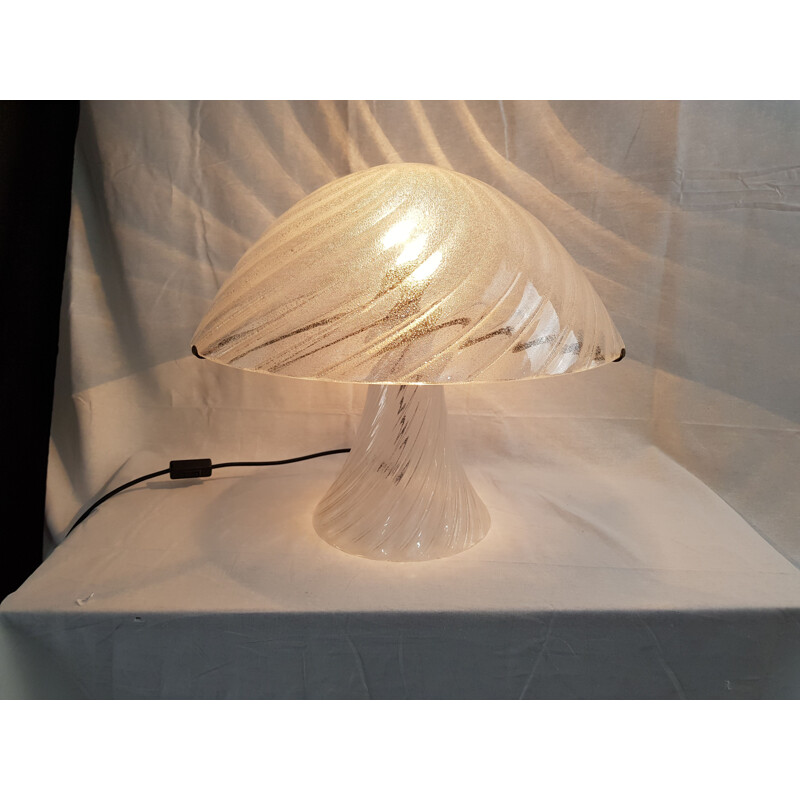 Vintage Murano Pulegoso glass lamp by Carlo NASON for Mazzega 1970