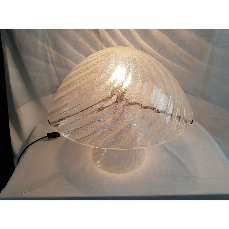 Vintage Murano Pulegoso glass lamp by Carlo NASON for Mazzega 1970