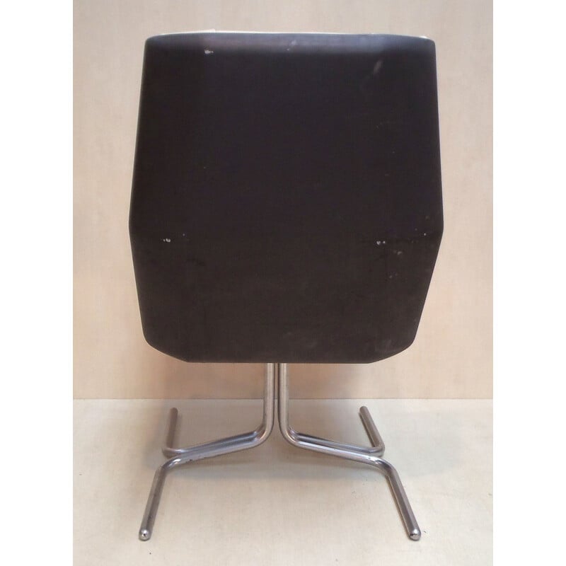 6 Leather Office Chairs cream - 1970s