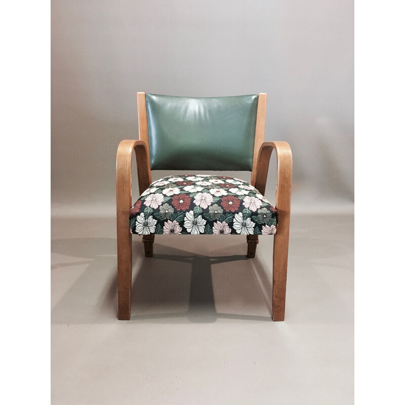 Vintage Bow Wood Steiner armchair 1950