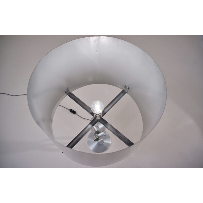 Vintage aluminum table lamp in steel and glass by Nanny Still McKinney, The Netherlands 1972