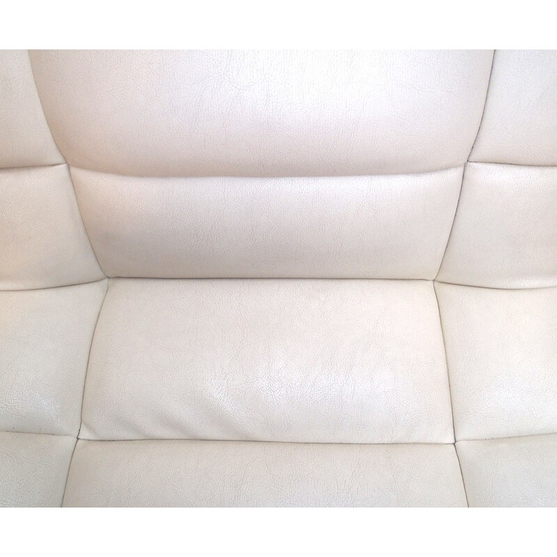 6 Leather Office Chairs cream - 1970s