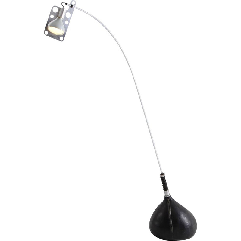 Vintage Bul-Bo floor lamp for Linea GB in chrome and leather Italy