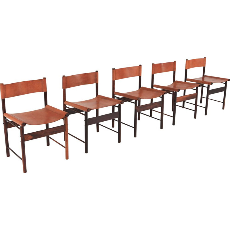 Lot de 4 chaises vintage en jacaranda de Jorge Zalszupin 1955