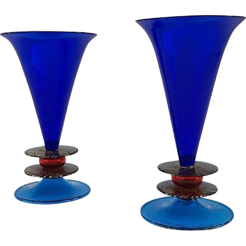 Paire de vases vintage par Ettore Sottsass pour Formia1985