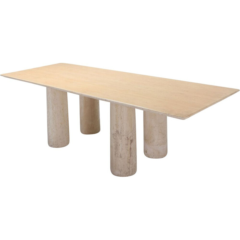 Vintage Dining table in travertine by Mario Bellini