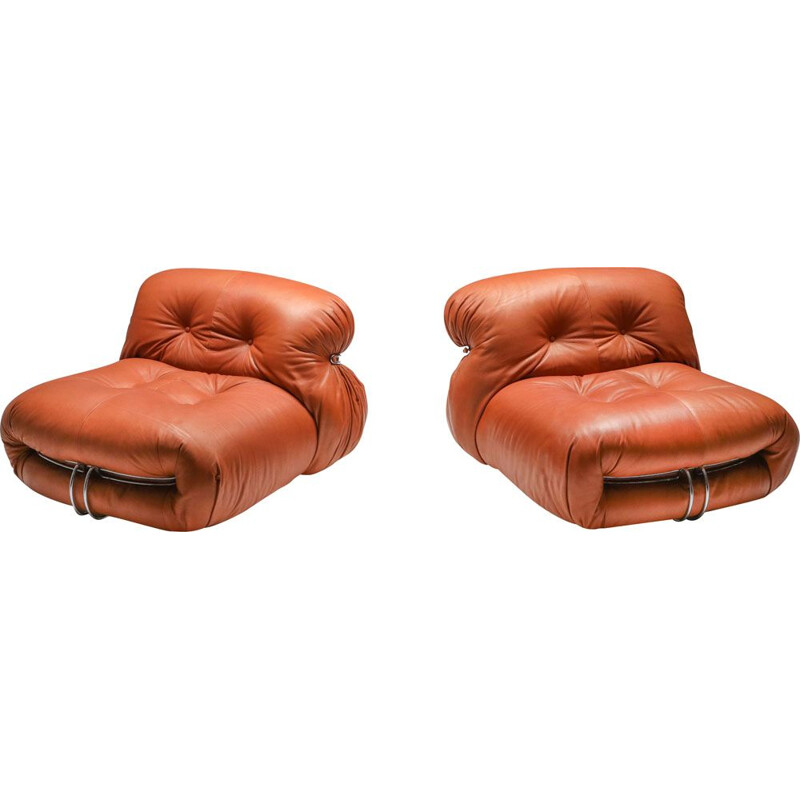 Pair of Lounge Chairs Cassina 'Soriana' by Afra and Tobia Scarpa 1970s