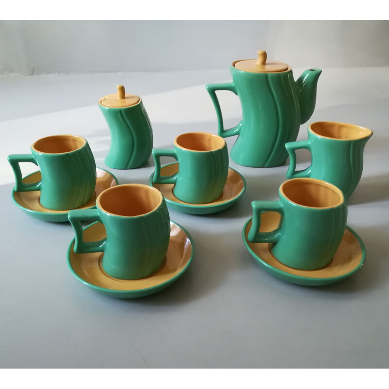 Vintage tea coffee set, Massimo Iosa Ghini for Naj Oleari, Italy 1980s