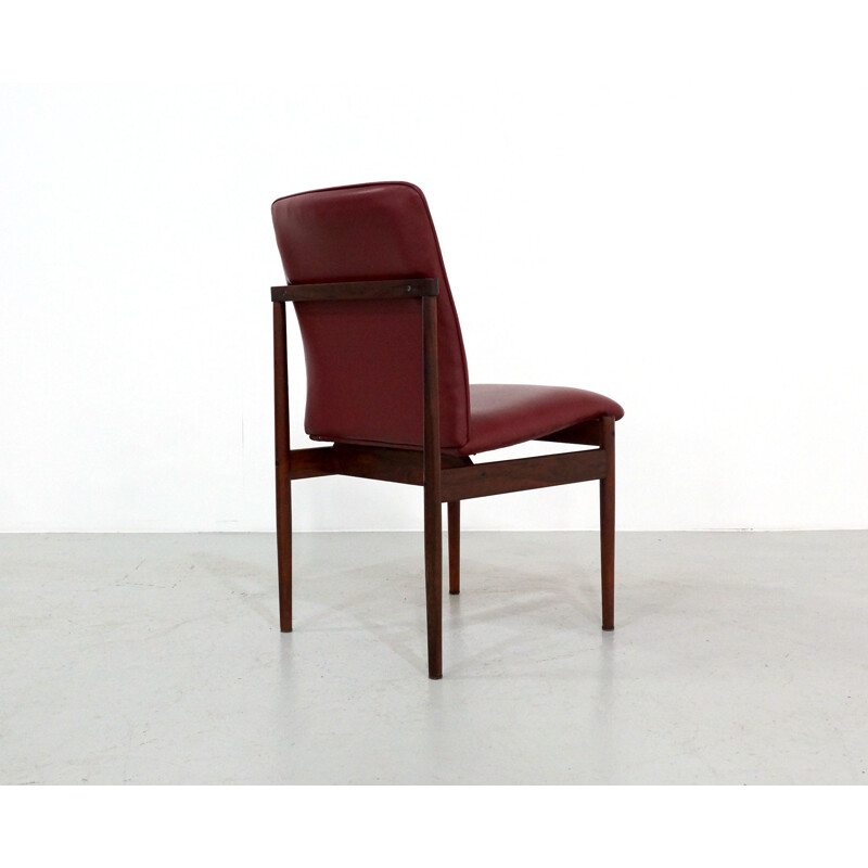 Set van 4 vintage rozenhouten stoelen van Inger Klingenberg voor Fristho