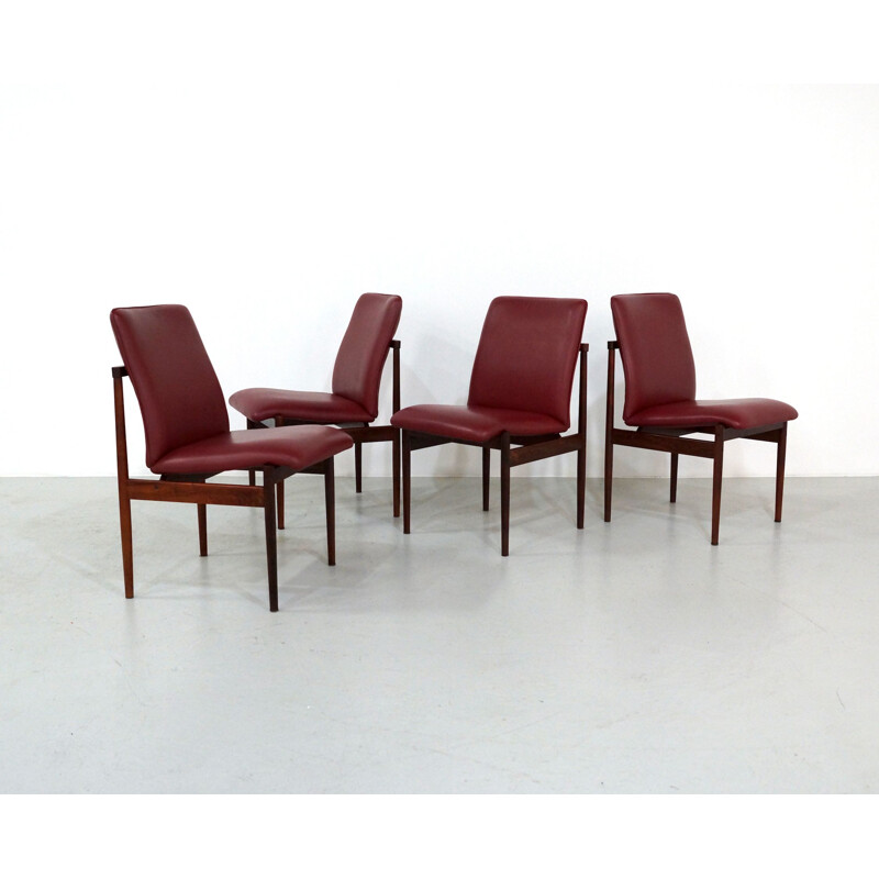 Set of 4 vintage rosewood chairs by Inger Klingenberg for Fristho