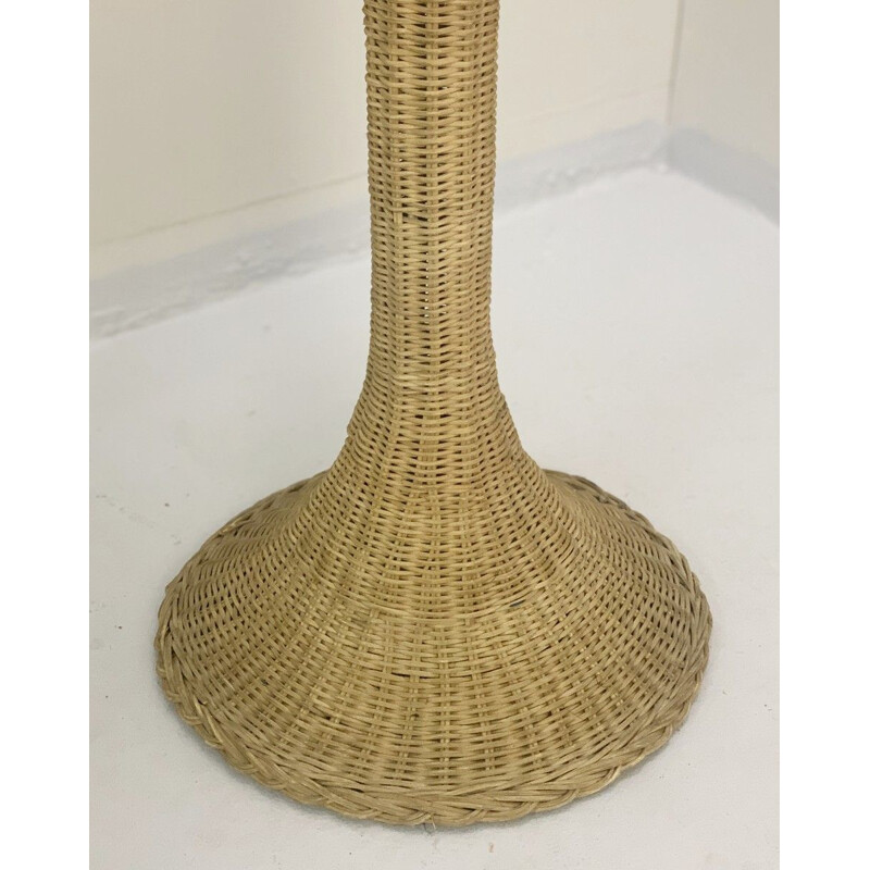 Pair of vintage planters in woven wicker