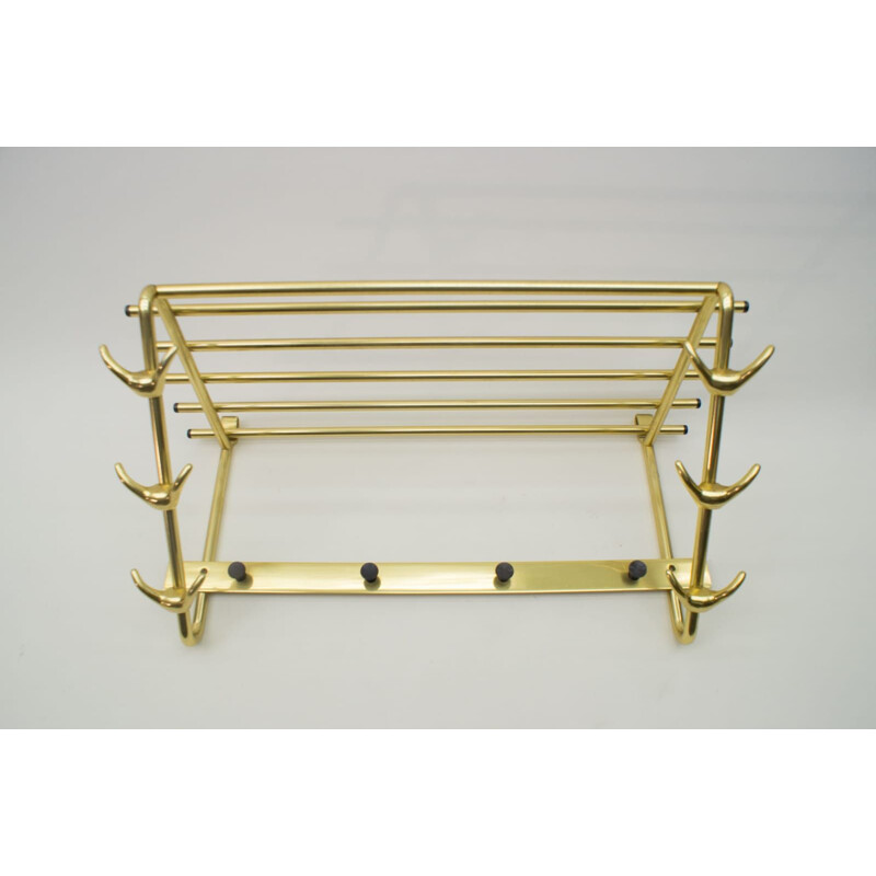 Mid-Century Austrian Brass Coat Rack, 1950s