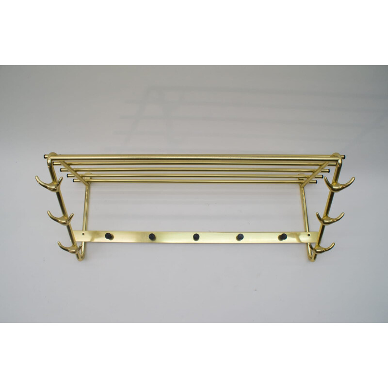 Vintage Austrian brass coat rack, 1950