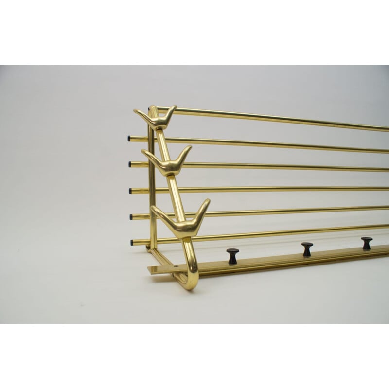 Vintage Austrian brass coat rack, 1950