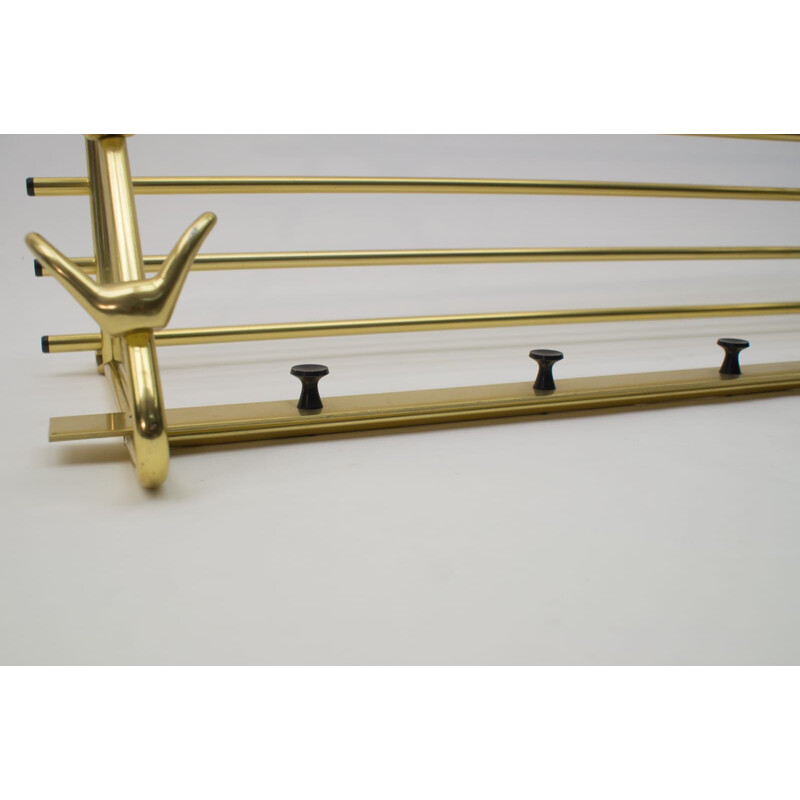 Vintage Austrian brass coat rack, 1950