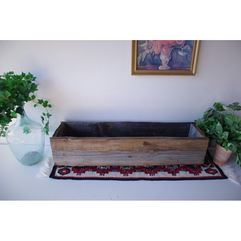 Vintage wooden flowerpot, planter