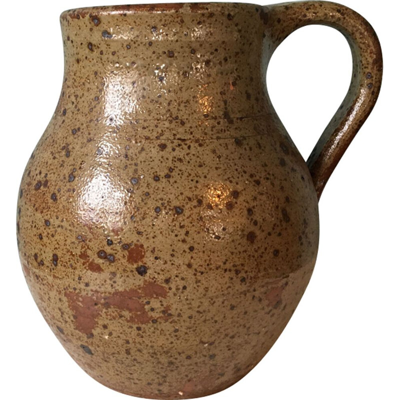 Vintage stoneware pitcher by Baudard, 1960