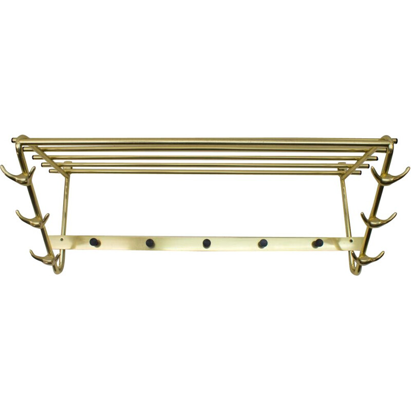 Vintage Austrian brass coat rack, 1950