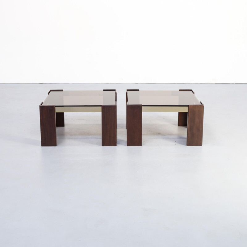 Pair of vintage side tables or Ronald Schmitt coffee table 1970