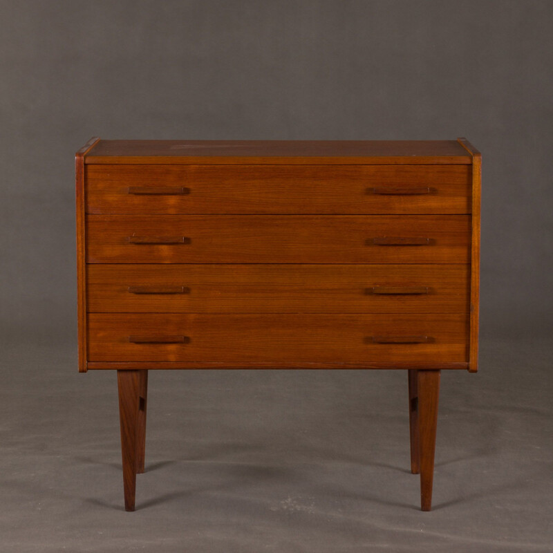 Vintage light teak chest of drawers, Denmark, 1960