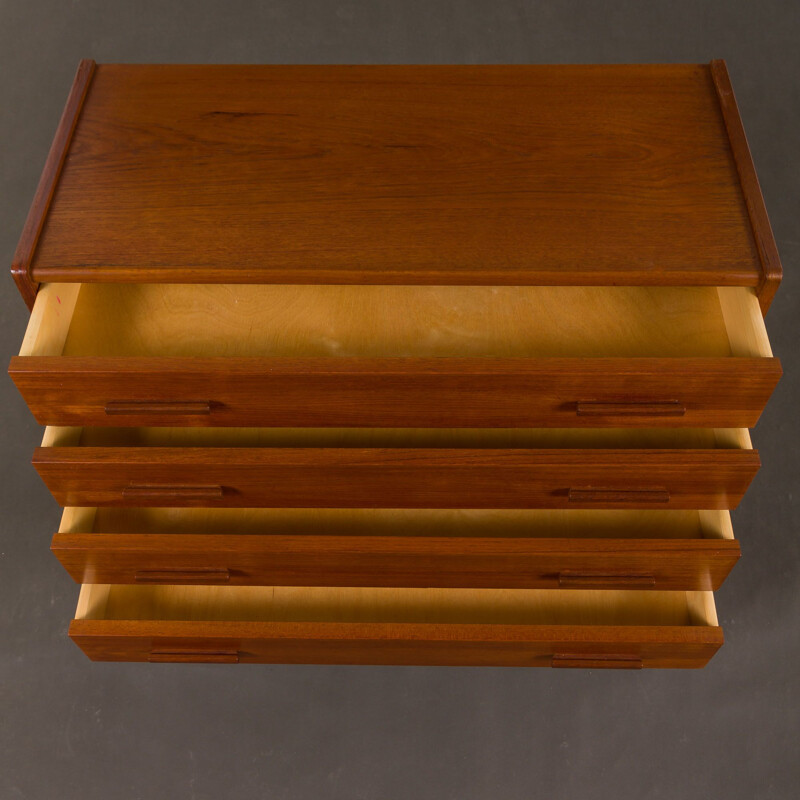 Vintage light teak chest of drawers, Denmark, 1960