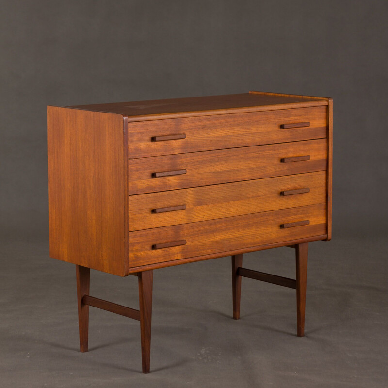 Vintage light teak chest of drawers, Denmark, 1960